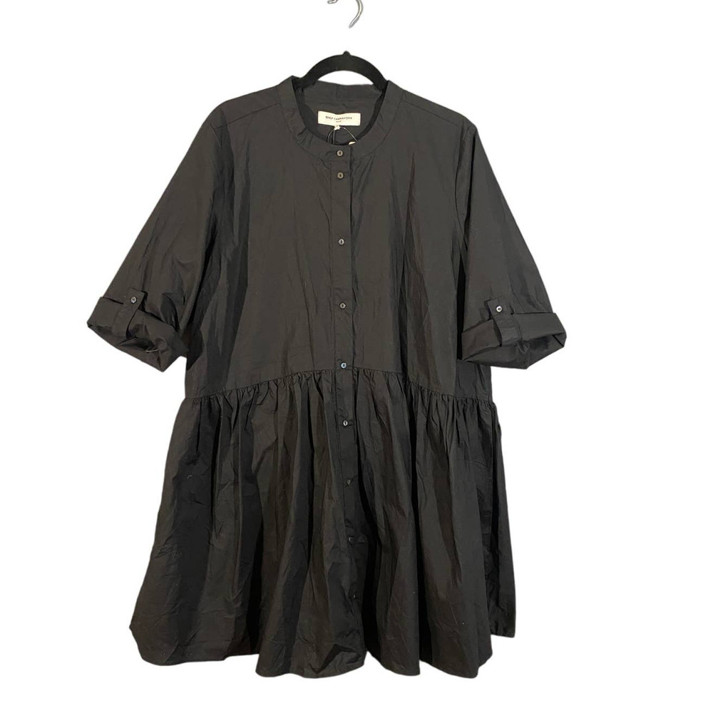 Only Carmakoma Black Carchicago Short Sleeve Shirt Dress Sz EU 46 US Sizing 12